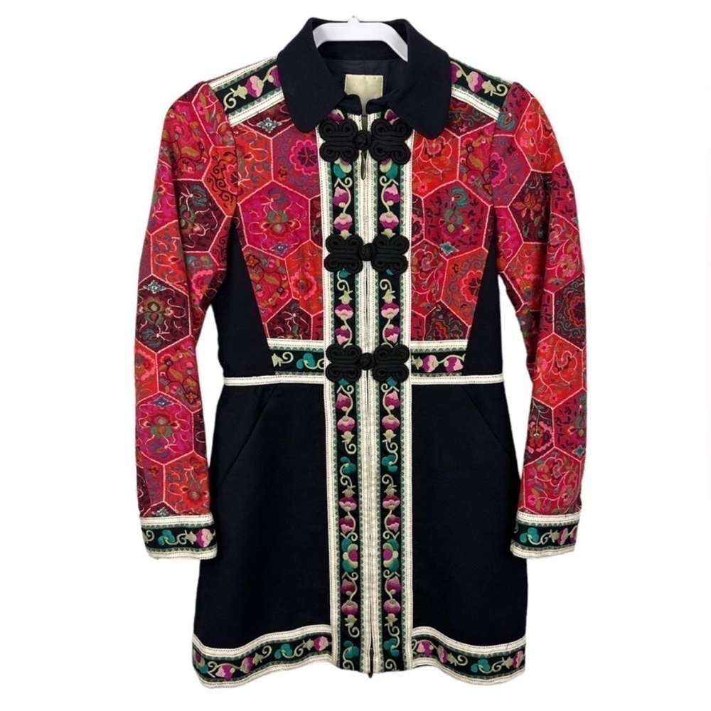 Anthropology Elevenses Satsuma Embroidered Coat Rare - Picture 3 of 15